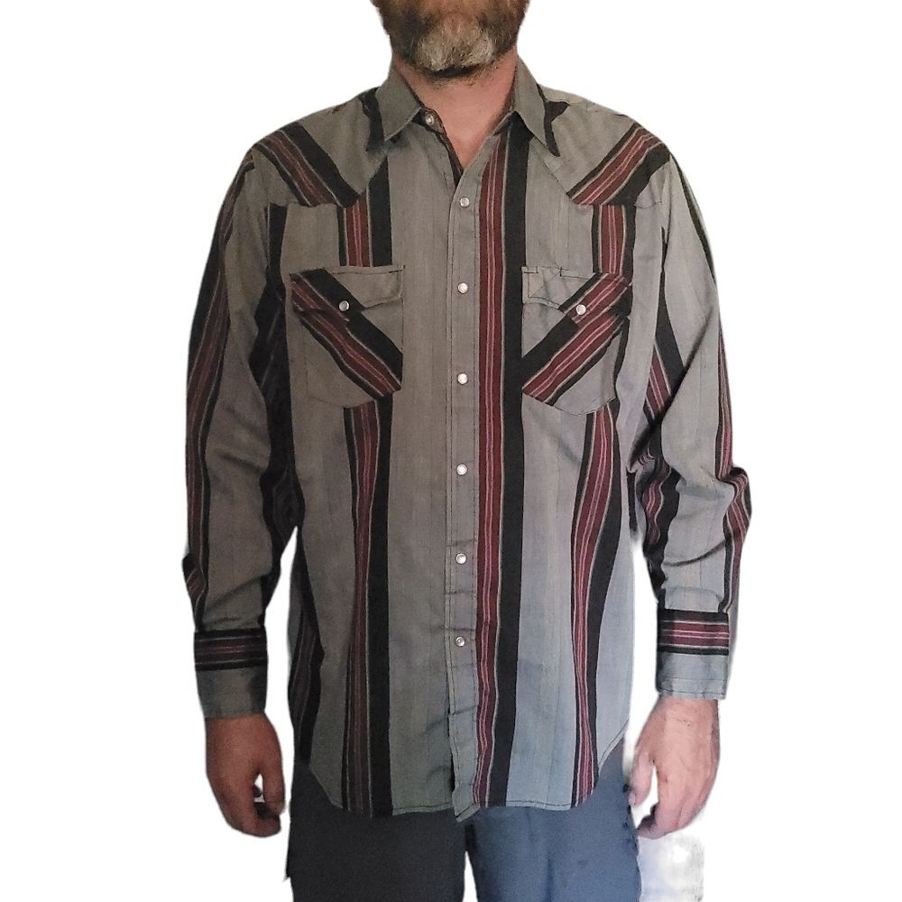 Authentic Western Youngbloods Pearl Snap Shirt Mens Large Vintage